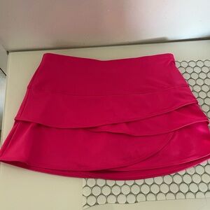 Lucky in love Hot Pink Tiered Women's Skort